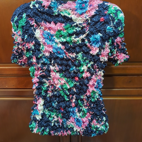 Crinkle Popcorn Shirt by FC Woman's One Size Fits Most  Fashion Blouse Shirt MC - Picture 8 of 14